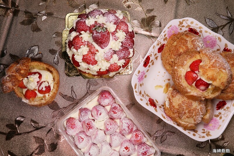 新莊美食/甜點『日月香蛋糕店』草莓控必吃：草莓蛋糕(草莓聖代)、草莓芋泥布丁盒、草莓泡芙！生日蛋糕推薦，參考菜單(捷運新莊站)(2021/12更新) @海綿飽飽的鳳梨城堡